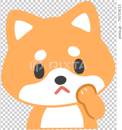 不安そうな犬のイラスト素材