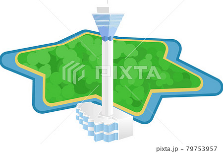 Goryokaku Tower Stock Illustration