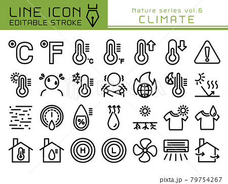 ラインアイコン　自然シリーズvol.6　気候 79754267