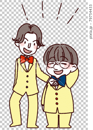 漫才をする男性2人 79754433