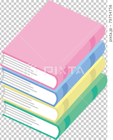 A book that opens to the right with four stacked books A book that opens to the right with four stacked books 79754756