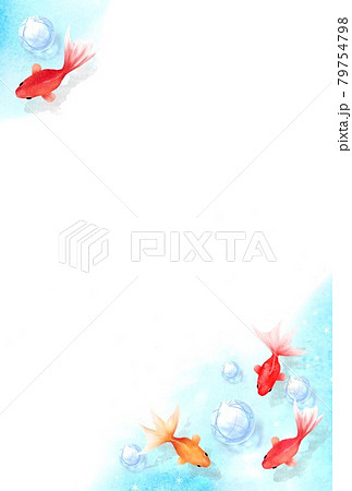 涼し気なガラス玉と金魚のフレーム 涼し気なガラス玉と金魚のフレーム 79754798