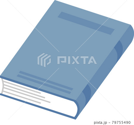 閉じた右開きの本_濃い青のイラスト素材 [79755490] - PIXTA