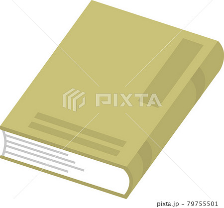 閉じた右開きの本_タイトル縦_黄土色 閉じた右開きの本_タイトル縦_黄土色 79755501