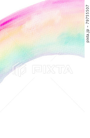 背景素材　水彩テクスチャー　虹色グラデーション 79755507