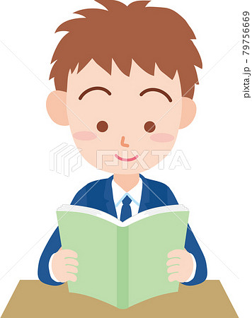 本を読む男子学生 79756669