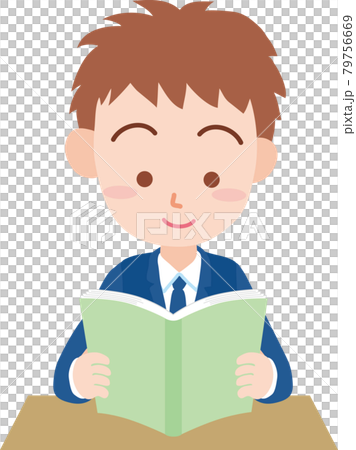本を読む男子学生 79756669
