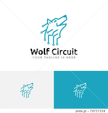 Wild Wolf Head Electronic Circuit Computer Technology Logo 79757358