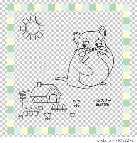 可愛動物系列線描倉鼠 可愛動物系列線描倉鼠 79758272