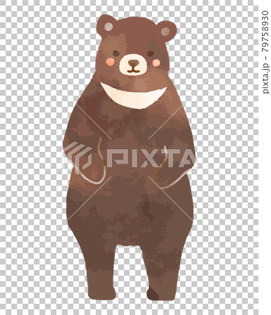 かわいい手描きのツキノワグマのイラストのイラスト素材