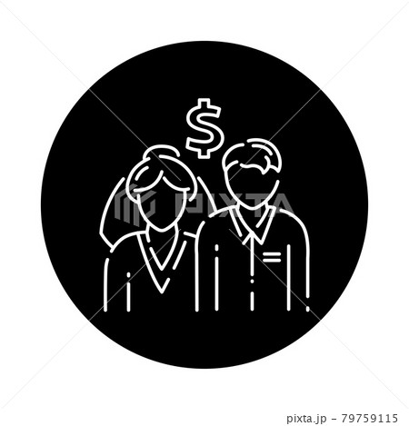Marriage of convenience color line icon. Fictitious wedding concept. Marriage of convenience color line icon. Fictitious wedding concept. 79759115
