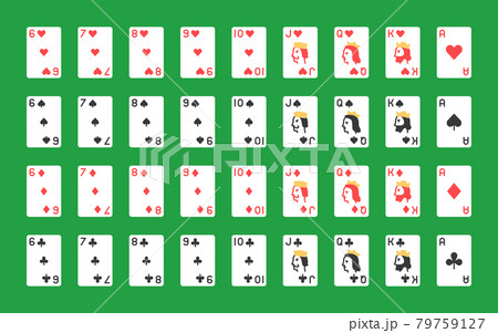 Collection playing cards olor line icon set. Gambling. Pictograms for web page, mobile app, promo. 79759127