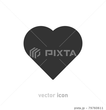 Gray heart icon on white background. Vector illustration. 79760611