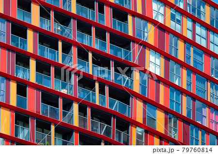 Modern residential building facade with windows and balconies. Rotterdam 79760814