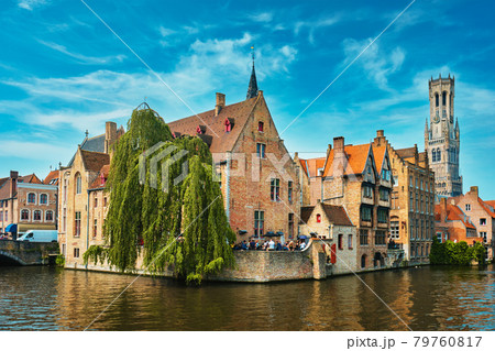 Famous view of Bruges, Belgium 79760817