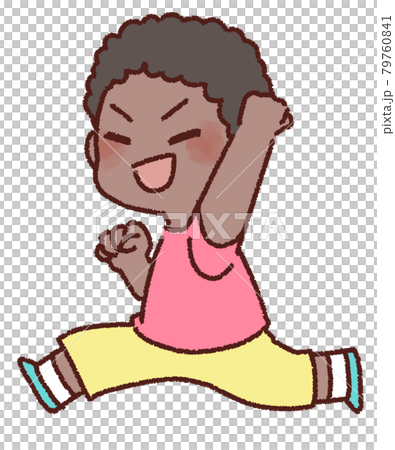 黒人の子供が元気に走っている様子 黒人の子供が元気に走っている様子 79760841