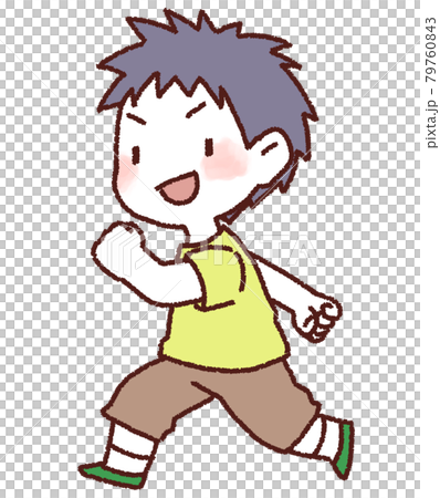 子供が元気に走っている様子 79760843