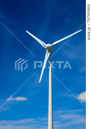 Wind generator turbines in sky 79760868