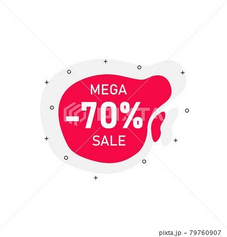 Discount 70% in banner on white background. Mega sale and discount on product. Discount 70% in banner on white background. Mega sale and discount on product. 79760907