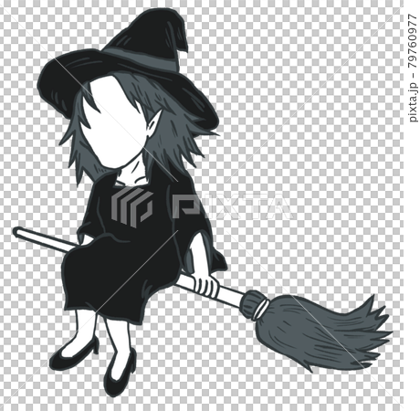 ハロウィンの日に空を飛ぶ魔法使い 79760977