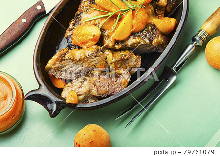 Beef in apricot marinade Beef in apricot marinade 79761079