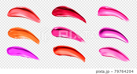 Lipstick smears, swatches of liquid lip gloss 79764204