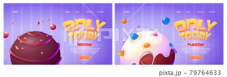 Only today cartoon banners with food planets. Only today cartoon banners with food planets. 79764633