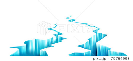 Broken Ice Deep Crack In Frozen Glacierのイラスト素材