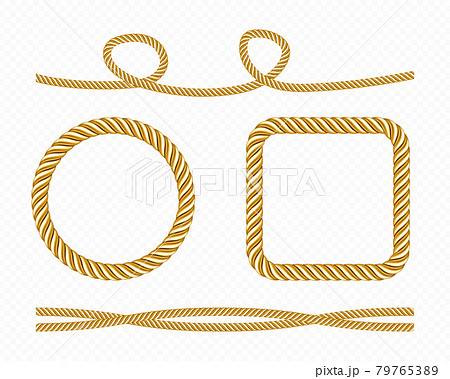 Gold silk cords, round and square frames of satin 79765389