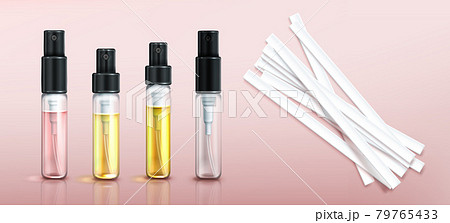 Perfume tester glass bottles and paper strips Perfume tester glass bottles and paper strips 79765433