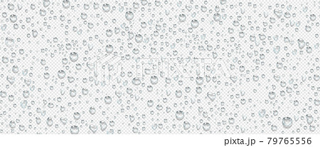 Condensation water drops on transparent background 79765556