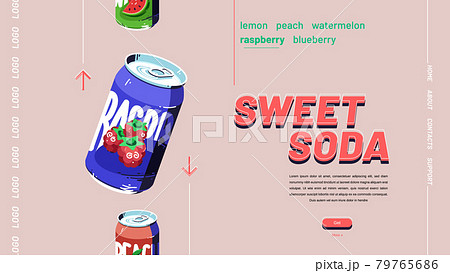 Vector banner of sweet soda, fruit drink 79765686