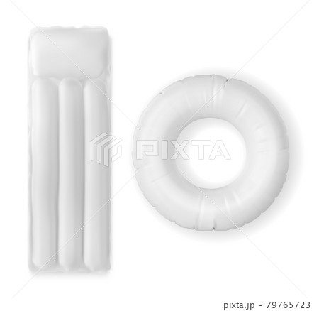 Inflatable water mattress and ring for pool 3d Inflatable water mattress and ring for pool 3d 79765723