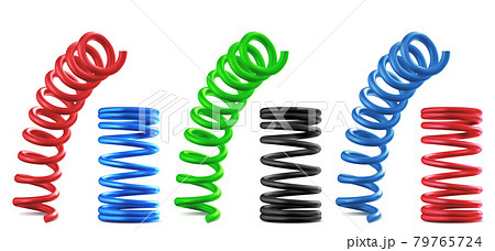 Metal springs, realistic colorful isolated coils 79765724