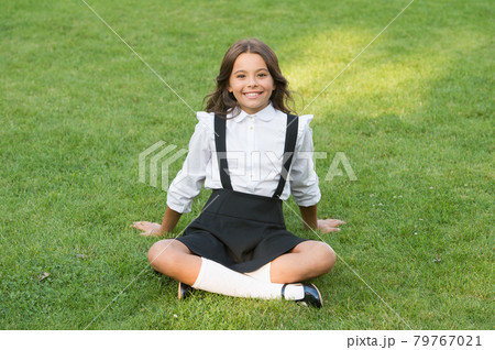 she looks perfect. childhood happiness. back to school.  79767021