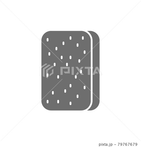 Cleaning sponge, washing sponge, professional cleaning supplies grey icon. 79767679
