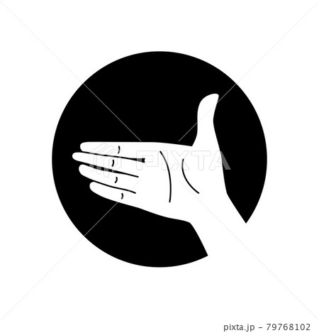 Hand gesture shake hand black glyph icon. Partnership, symbol. Pictogram for web page, mobile app, promo. UI UX GUI design element. Editable stroke. 79768102