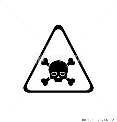 Attention toxic hazard black element. Skull, crossbones. Warning sign. Pictogram for web page, mobile app, promo. UI UX GUI design element. 79768112