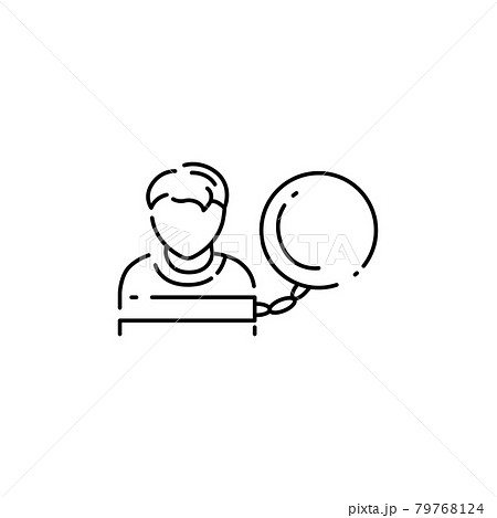 Slavery children color line icon. Human rights. Child abuse. Violence in family. Slavery children color line icon. Human rights. Child abuse. Violence in family. 79768124