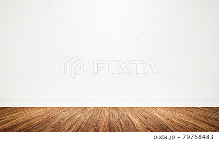 Empty room with wooden floor background. Table top for advertising and copy space. Architecture and interior concept. 3D illustration rendering 79768483