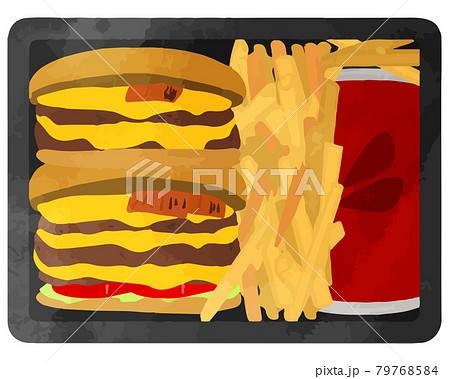 カロリーオーバーハンバーガーとポテトとドリンクのみおもしろ弁当j カロリーオーバーハンバーガーとポテトとドリンクのみおもしろ弁当j 79768584