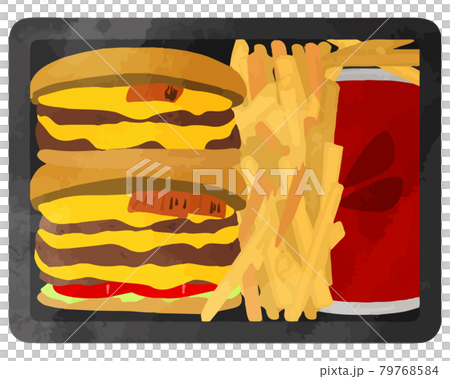 カロリーオーバーハンバーガーとポテトとドリンクのみおもしろ弁当j カロリーオーバーハンバーガーとポテトとドリンクのみおもしろ弁当j 79768584