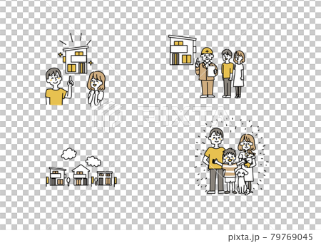住宅購入、施工に関するイラストセット 79769045