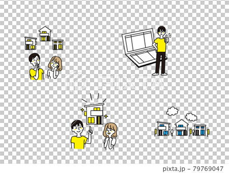 Set of illustrations about mortgages 79769047