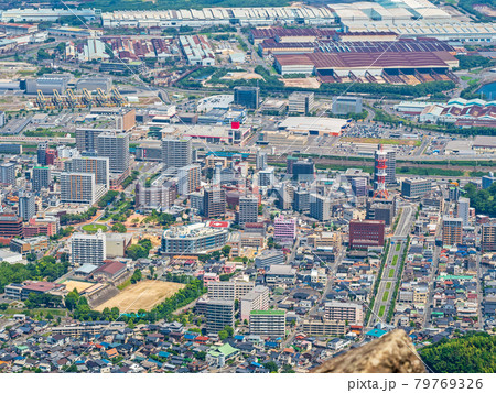 皿倉山山頂より八幡駅方面を望む＜看板消去済み＞ 79769326