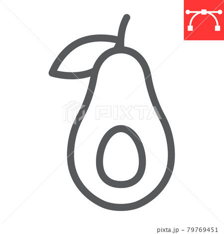 Avocado line icon, food and keto diet, avocado sign vector graphics, editable stroke linear icon, eps 10. Avocado line icon, food and keto diet, avocado sign vector graphics, editable stroke linear icon, eps 10. 79769451