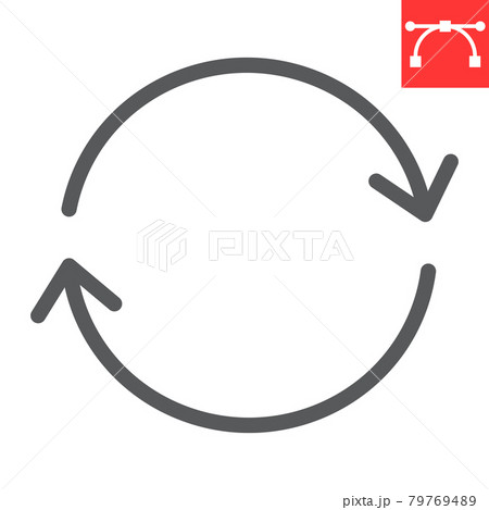 Reload line icon, ui and button, refresh sign vector graphics, editable stroke linear icon, eps 10. 79769489