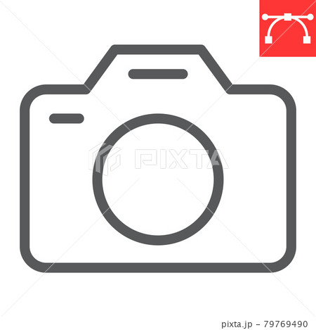 Camera line icon, ui and button, photography sign vector graphics, editable stroke linear icon, eps 10. 79769490