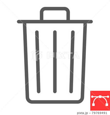 Trash bin line icon, ui and button, delete sign vector graphics, editable stroke linear icon, eps 10. 79769491