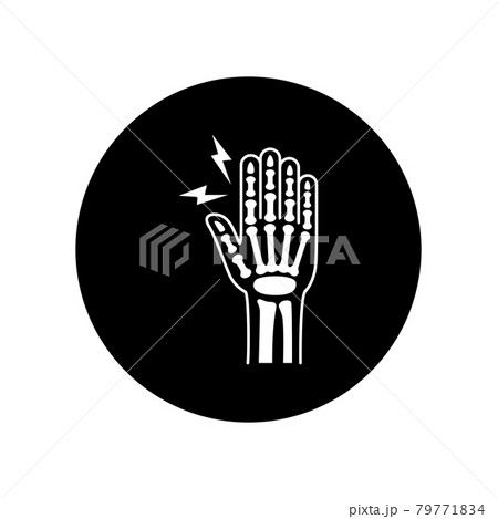 Arthritis wrist black glyph icon. Inflammation joint. Sign for web page, mobile app, button, logo. 79771834
